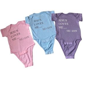 Jesus Loves Me Onesie, Religious Baby Gift, Baby Shower Gift, Christian Onesie